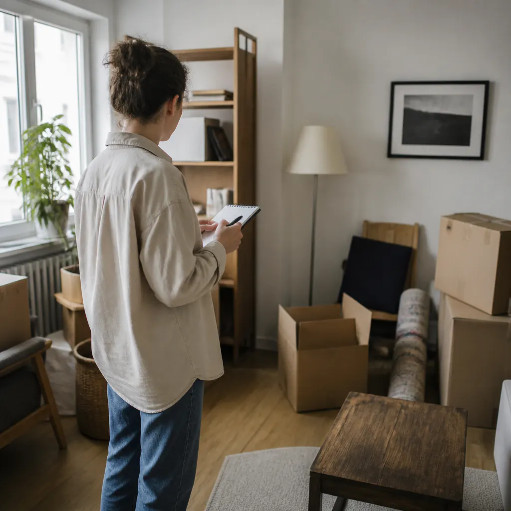 Besichtigung vor der Wohnungsräumung Besichtigungstermin in einer Wohnung zur Vorbereitung einer Räumungs-Offerte