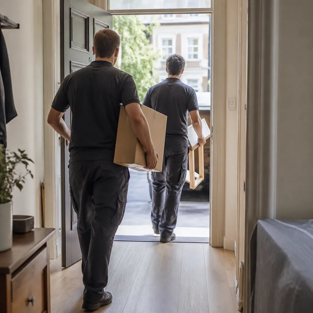 Entrümpelungsfirma – Übersicht Team einer Entrümpelungsfirma bei der Arbeit in einer Schweizer Wohnung