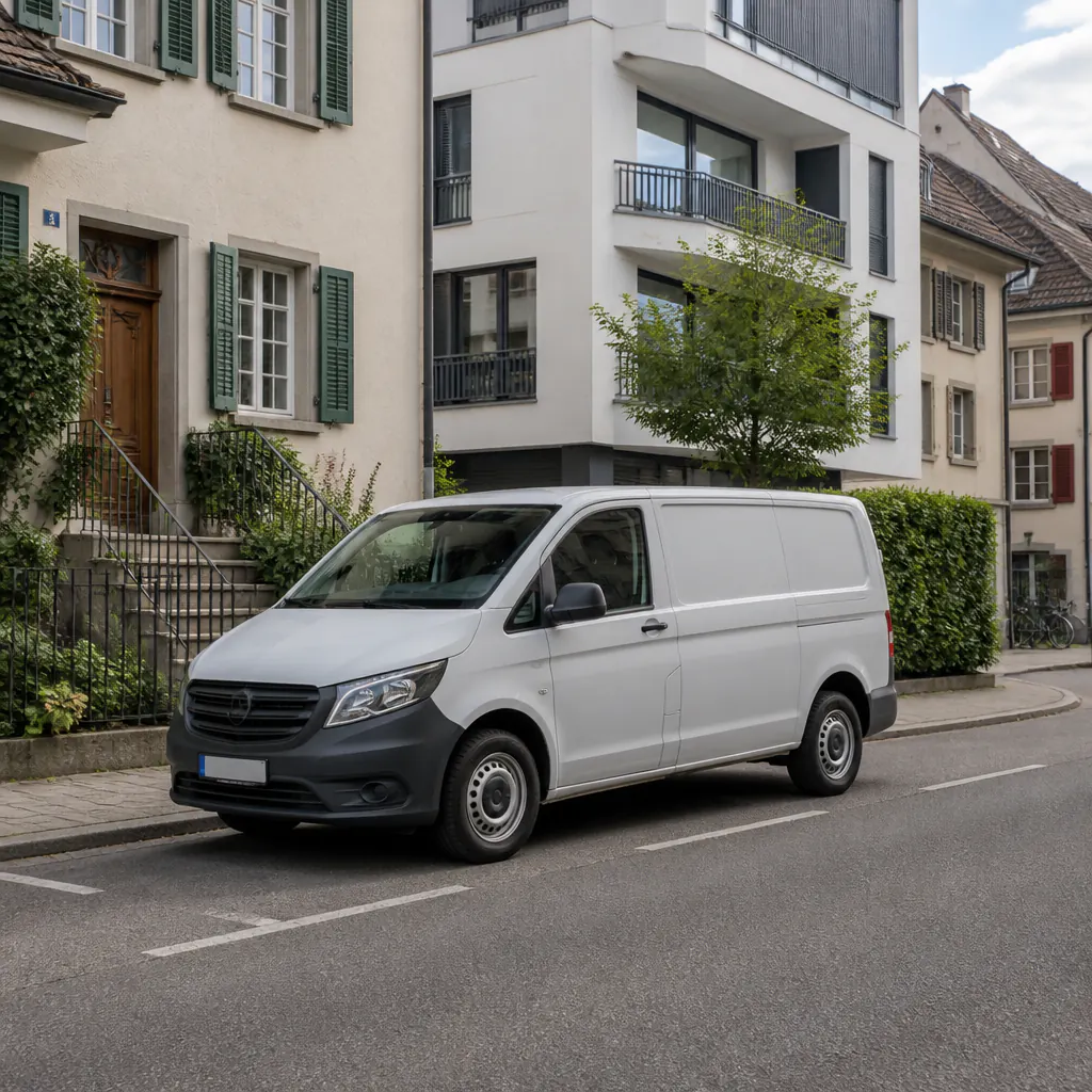 Einsatzgebiet in der Deutschschweiz Transportfahrzeug einer Räumungsfirma unterwegs in der Deutschschweiz
